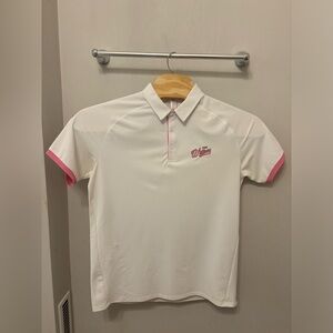 UNRL Shirt Large White Barstool Sports Pink Whitney Golf Polo Spittin Chiclets